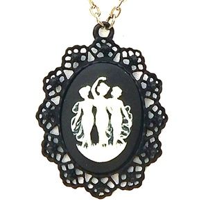 GASOLINE GLAMOUR BLACK WHITE DANCERS CAMEO NECK